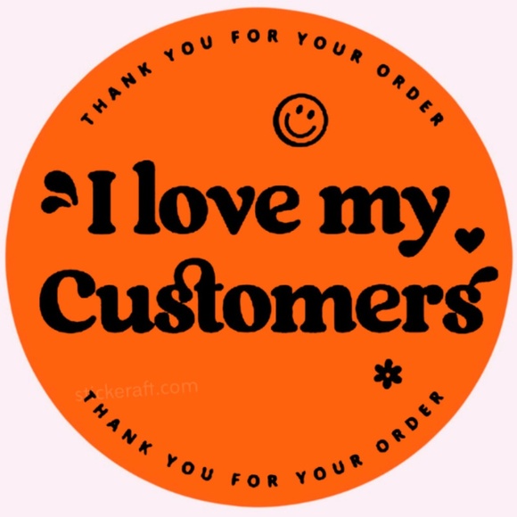 thank you for your order I love my Customers ! thank you sticker for business - Picture 12 of 13